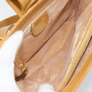 GUCCI Hand Bag Leather 2way Beige Gold Auth 173886-9