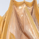 GUCCI Hand Bag Leather 2way Beige Gold Auth 173886-22