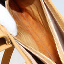 GUCCI Hand Bag Leather 2way Beige Gold Auth 173886-27