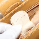 GUCCI Hand Bag Leather 2way Beige Gold Auth 173886-11