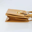 GUCCI Hand Bag Leather 2way Beige Gold Auth 173886-3