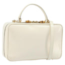 GUCCI Bamboo Hand Bag Patent leather 2way White Gold 000 3270 0565 Auth 173887-1