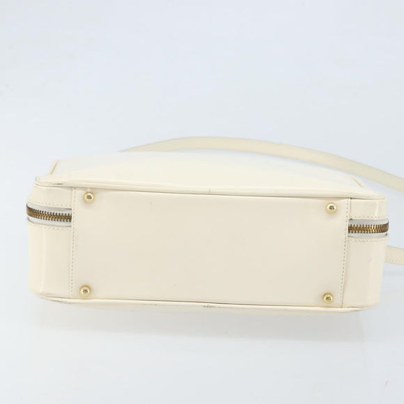 GUCCI Bamboo Hand Bag Patent leather 2way White Gold 000 3270 0565 Auth 173887