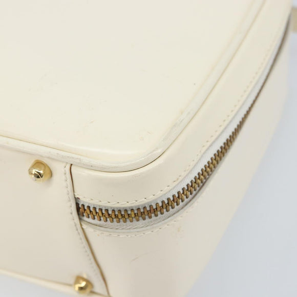 GUCCI Bamboo Hand Bag Patent leather 2way White Gold 000 3270 0565 Auth 173887