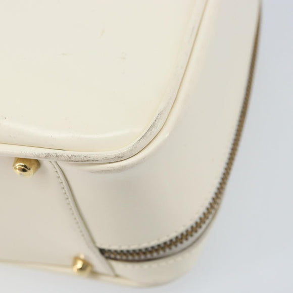 GUCCI Bamboo Hand Bag Patent leather 2way White Gold 000 3270 0565 Auth 173887