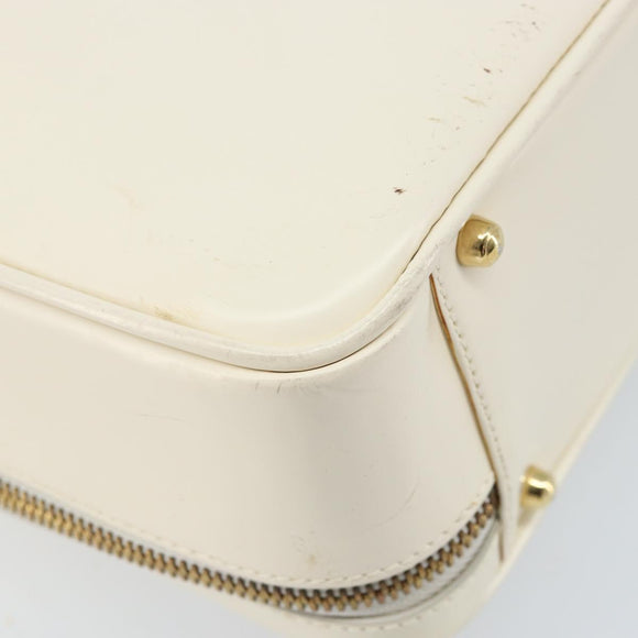 GUCCI Bamboo Hand Bag Patent leather 2way White Gold 000 3270 0565 Auth 173887