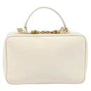 GUCCI Bamboo Hand Bag Patent leather 2way White Gold 000 3270 0565 Auth 173887-13