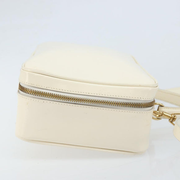 GUCCI Bamboo Hand Bag Patent leather 2way White Gold 000 3270 0565 Auth 173887