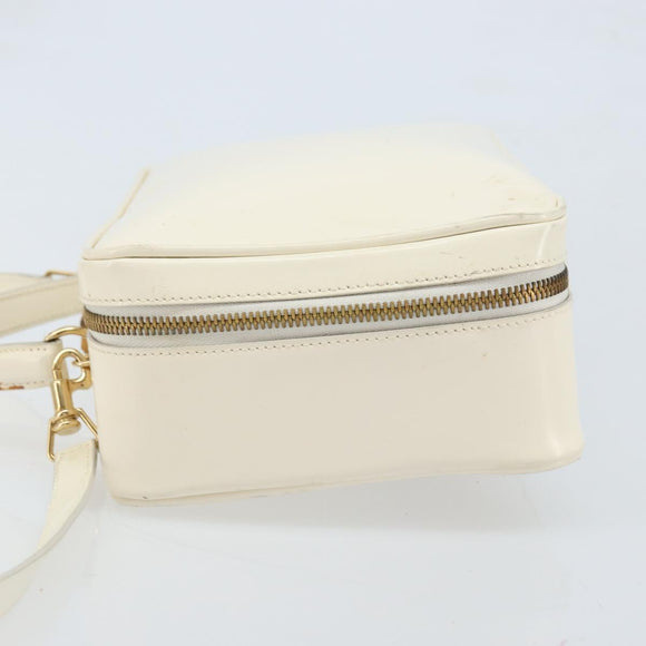 GUCCI Bamboo Hand Bag Patent leather 2way White Gold 000 3270 0565 Auth 173887