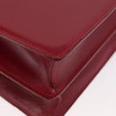 BVLGARI Hand Bag Leather 2way Red Silver Auth 173889A-9