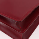BVLGARI Hand Bag Leather 2way Red Silver Auth 173889A-18