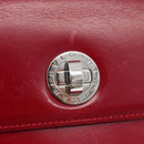 BVLGARI Hand Bag Leather 2way Red Silver Auth 173889A-19