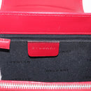 BVLGARI Hand Bag Leather 2way Red Silver Auth 173889A-20