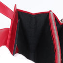 BVLGARI Hand Bag Leather 2way Red Silver Auth 173889A-21
