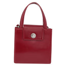 BVLGARI Hand Bag Leather 2way Red Silver Auth 173889A-13