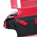 BVLGARI Hand Bag Leather 2way Red Silver Auth 173889A-26