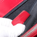 BVLGARI Hand Bag Leather 2way Red Silver Auth 173889A-12