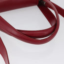 BVLGARI Hand Bag Leather 2way Red Silver Auth 173889A-7