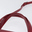 BVLGARI Hand Bag Leather 2way Red Silver Auth 173889A-14