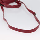 BVLGARI Hand Bag Leather 2way Red Silver Auth 173889A-8