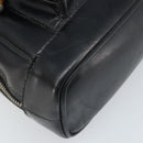GUCCI Bamboo Shoulder Bag Patent leather Black Silver Auth 173890-14