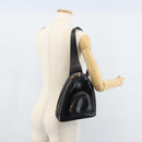 GUCCI Bamboo Shoulder Bag Patent leather Black Silver Auth 173890-24