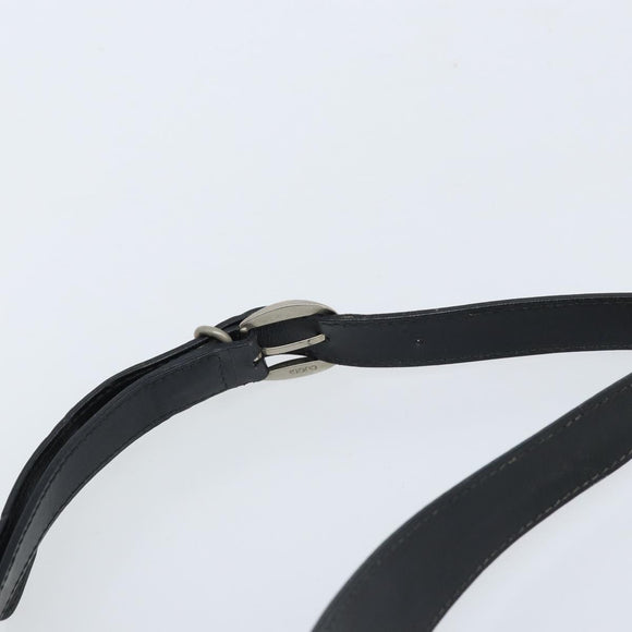 GUCCI Bamboo Shoulder Bag Patent leather Black Silver Auth 173890