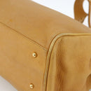 GUCCI Tote Bag Leather Beige Gold Auth 173893-9