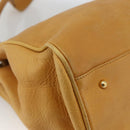 GUCCI Tote Bag Leather Beige Gold Auth 173893-16