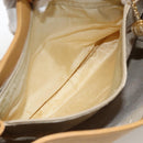 GUCCI Tote Bag Leather Beige Gold Auth 173893-23