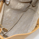 GUCCI Tote Bag Leather Beige Gold Auth 173893-24