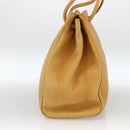 GUCCI Tote Bag Leather Beige Gold Auth 173893-4