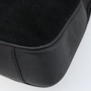 GUCCI Bamboo Hand Bag Suede 2way Black Gold 001 2404 1638 Auth 173894-9