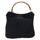 GUCCI Bamboo Hand Bag Suede 2way Black Gold 001 2404 1638 Auth 173894-2