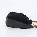 GUCCI Bamboo Hand Bag Suede 2way Black Gold 001 2404 1638 Auth 173894-3