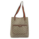 GUCCI GG Supreme Web Sherry Line Tote Bag PVC Beige Gold 40 02 003 Auth 173900-2