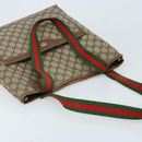 GUCCI GG Supreme Web Sherry Line Tote Bag PVC Beige Gold 40 02 003 Auth 173900-6
