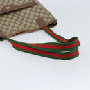 GUCCI GG Supreme Web Sherry Line Tote Bag PVC Beige Gold 40 02 003 Auth 173900-7