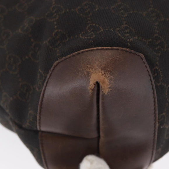 GUCCI GG Canvas Tote Bag Brown Silver 28892 Auth 173901