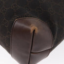 GUCCI GG Canvas Tote Bag Brown Silver 28892 Auth 173901-13
