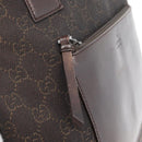 GUCCI GG Canvas Tote Bag Brown Silver 28892 Auth 173901-15