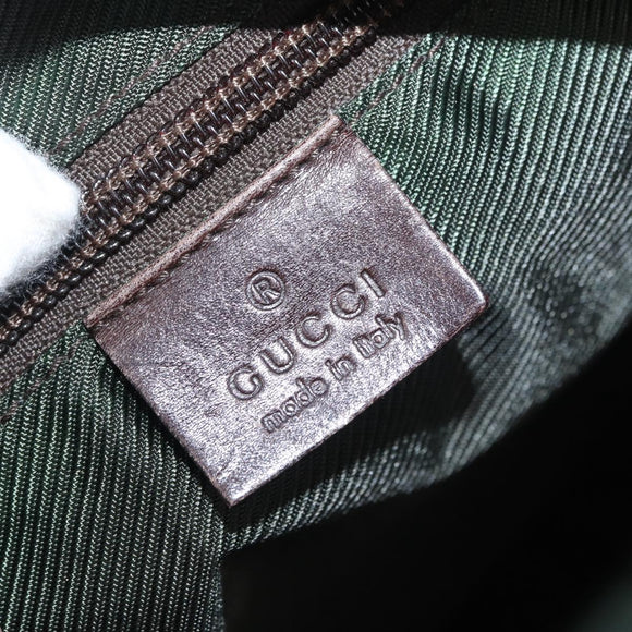 GUCCI GG Canvas Tote Bag Brown Silver 28892 Auth 173901