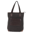 GUCCI GG Canvas Tote Bag Brown Silver 28892 Auth 173901-2
