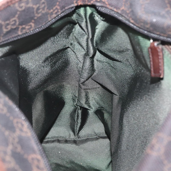 GUCCI GG Canvas Tote Bag Brown Silver 28892 Auth 173901