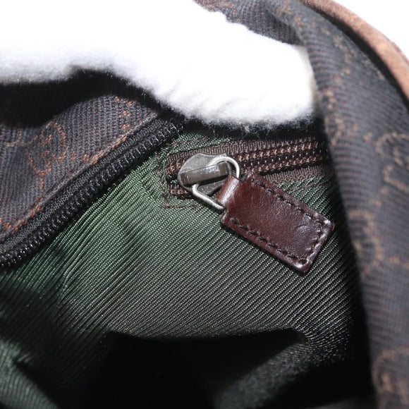 GUCCI GG Canvas Tote Bag Brown Silver 28892 Auth 173901