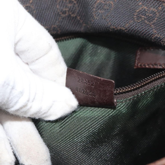 GUCCI GG Canvas Tote Bag Brown Silver 28892 Auth 173901