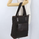 GUCCI GG Canvas Tote Bag Brown Silver 28892 Auth 173901-24