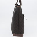 GUCCI GG Canvas Tote Bag Brown Silver 28892 Auth 173901-5