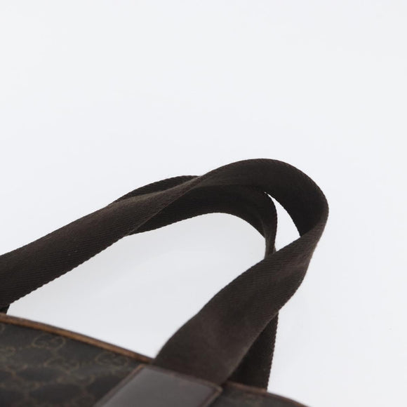 GUCCI GG Canvas Tote Bag Brown Silver 28892 Auth 173901
