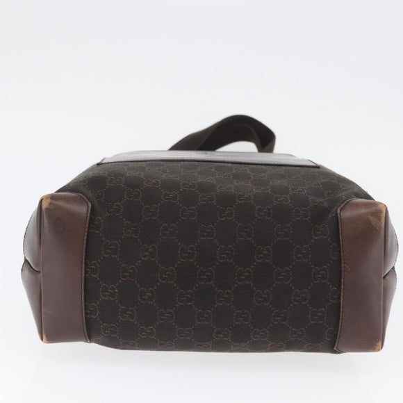 GUCCI GG Canvas Tote Bag Brown Silver 28892 Auth 173901